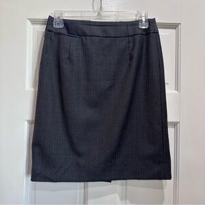 J Crew Women's Skirt 2P Super 120s Wool Pencil Gray Pinstripe Capsule Lined